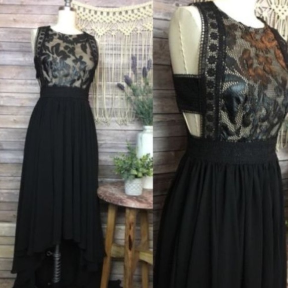 Ina Dresses & Skirts - Ina  Black Cute Out High Low Lace Cocktail Dress